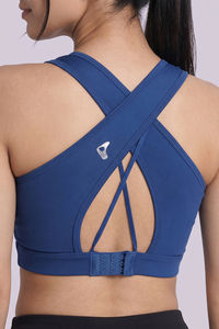 Zelocity Medium Impact Quick Dry Sports Bra - Deja vu Blue — thumbnail 5